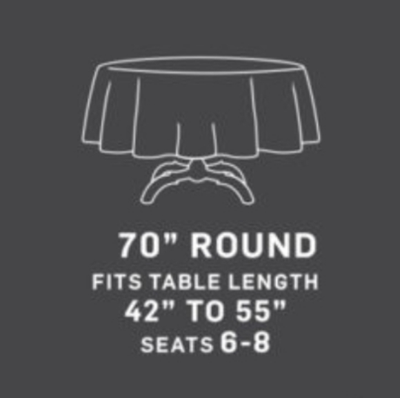 70" Round Black Table Cloth - Picture 2 of 2